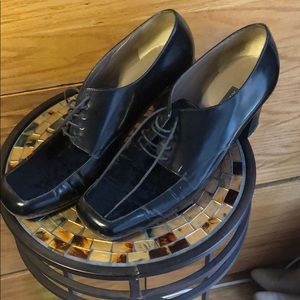 Suede and leather lace ups | 3” stacked heels